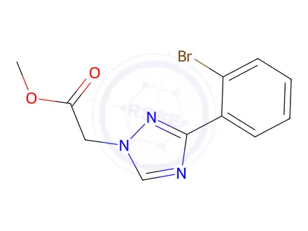 Chemical structure of Methyl 2-(3-(2-bromophenyl)-1H-1,2,4-triazol-1-yl)acetate