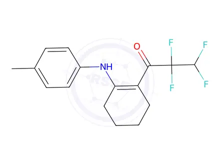 Chemical structure of 2,2,3,3-Tetrafluoro-1-(2-(p-tolylamino)cyclohex-1-en-1-yl)propan-1-one