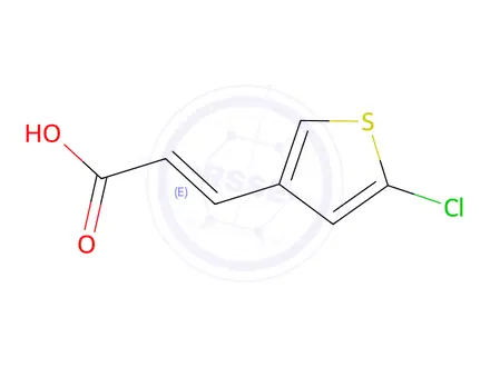 Chemical structure of (2E)-3-(5-chlorothiophen-3-yl)prop-2-enoic acid