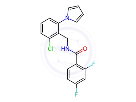 Chemical structure of N-(2-chloro-6-(1H-pyrrol-1-yl)benzyl)-2,4-difluorobenzamide