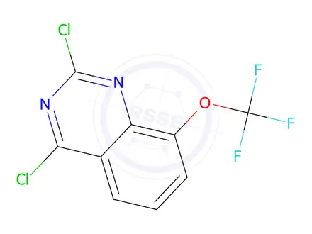 Chemical structure of 2,4-dichloro-8-(trifluoromethoxy)quinazoline