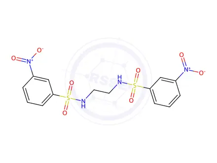 Chemical structure of N,N'-(ethane-1,2-diyl)bis(3-nitrobenzenesulfonamide)