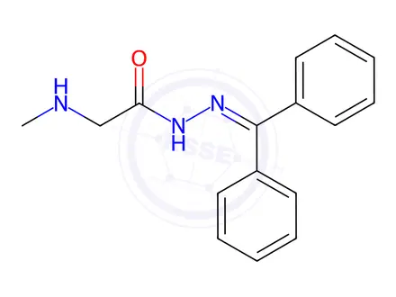 Chemical structure of N'-(diphenylmethylene)-2-(methylamino)acetohydrazide