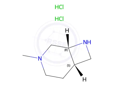 Chemical structure of (1R,6S)-3-methyl-3,8-diazabicyclo[4.2.0]octane dihydrochloride