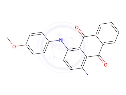 Chemical structure of 1-Amino-4-((4-methoxyphenyl)amino)anthracene-9,10-dione