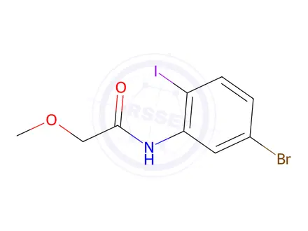 Chemical structure of N-(5-bromo-2-iodophenyl)-2-methoxyacetamide