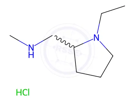 Chemical structure of 1-Ethyl-2-[(methylamino)methyl]pyrrolidine Hydrochloride