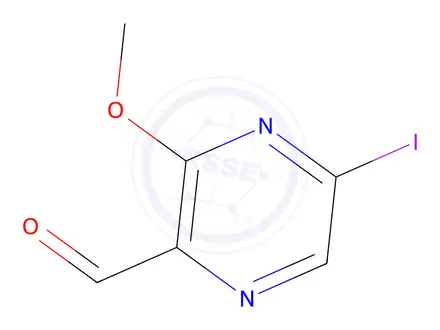 Chemical structure of 5-Iodo-3-methoxypyrazine-2-carbaldehyde