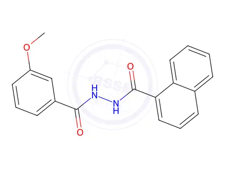 Chemical structure of N'-(3-methoxybenzoyl)-1-naphthohydrazide