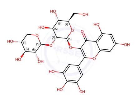 Chemical structure of Myricetin 3-O-β-D-xylopyranosyl(1-2)-β-D-glucopyranoside