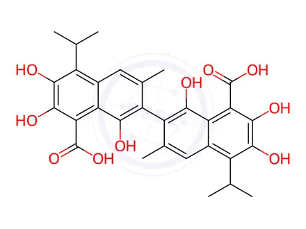 Chemical structure of R-(-)-Gossypol Acetic Acid Impurity 55