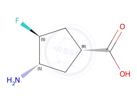 Chemical structure of Cyclopentanecarboxylic acid, 3-amino-4-fluoro-, (1alpha,3alpha,4beta)-(9CI)