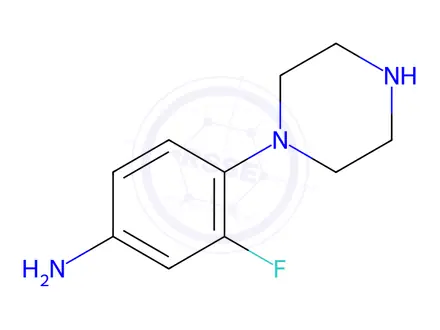 Chemical structure of 3-Fluoro-4-91-piperazinyl)benzeneamine