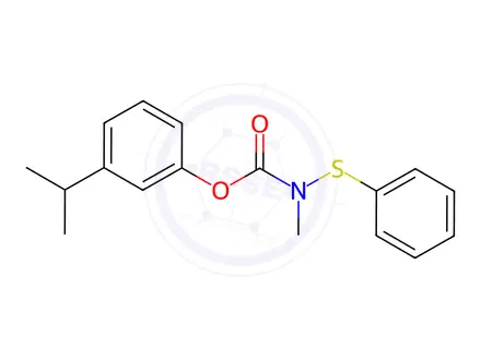 Chemical structure of Carbamic acid, methyl(phenylthio)-, m-isopropylphenyl ester