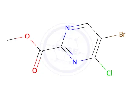 Chemical structure of Methyl 5-bromo-4-chloropyrimidine-2-carboxylate