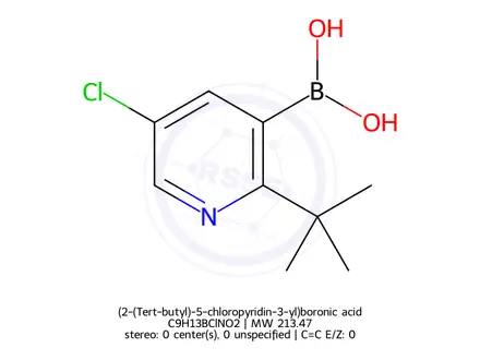 Chemical structure of (2-(Tert-butyl)-5-chloropyridin-3-yl)boronic acid