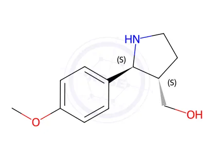 Chemical structure of ((2S,3S)-2-(4-methoxyphenyl)pyrrolidin-3-yl)methanol