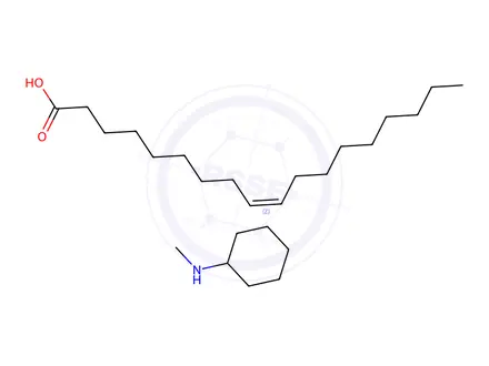 Chemical structure of oleic acid, compound with N-methylcyclohexylamine (1:1)