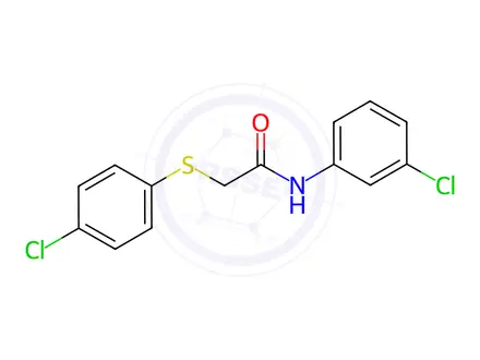 Chemical structure of N-(3-chlorophenyl)-2-((4-chlorophenyl)thio)acetamide