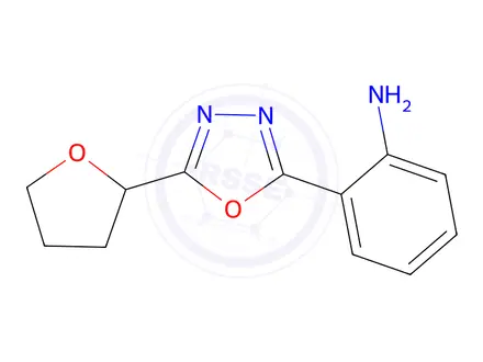 Chemical structure of 2-(5-(Tetrahydrofuran-2-yl)-1,3,4-oxadiazol-2-yl)aniline
