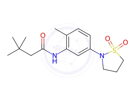 Chemical structure of N-(5-(1,1-Dioxidoisothiazolidin-2-yl)-2-methylphenyl)-3,3-dimethylbutanamide