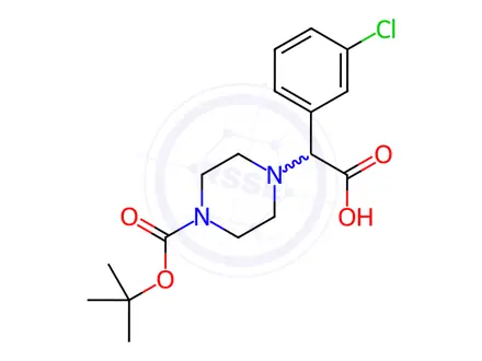 Chemical structure of 2-(4-Boc-piperazinyl)-2-(3-chlorophenyl)acetic acid