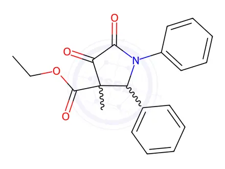 Chemical structure of Ethyl 3-methyl-4,5-dioxo-1,2-diphenylpyrrolidine-3-carboxylate