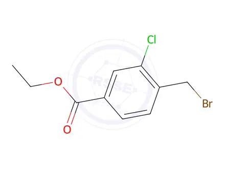 Chemical structure of Benzoic acid, 4-(broMoMethyl)-3-chloro-, ethyl ester