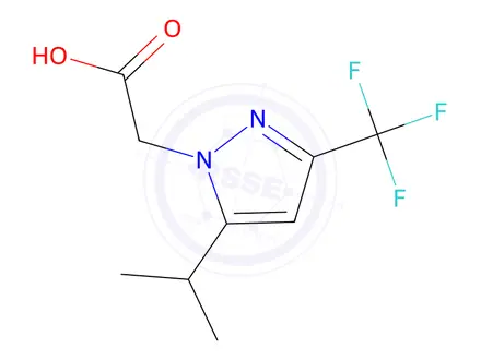 Chemical structure of 2-(5-isopropyl-3-(trifluoromethyl)-1h-pyrazol-1-yl)acetic acid