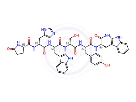 Chemical structure of (D-Trp6)-LHRH (1-6) amide
