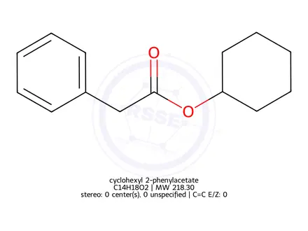 Chemical structure of cyclohexyl 2-phenylacetate