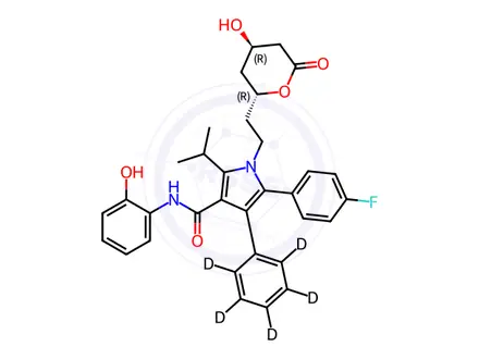 Chemical structure of Ortho-Hydroxy Atorvastatin Calcium-d5 Lactone
