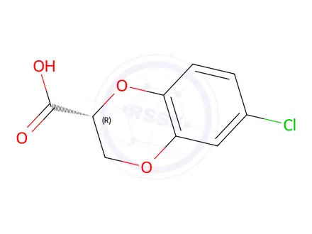 Chemical structure of (R)-6-Chloro-2,3-dihydrobenzo[B][1,4]dioxine-2-carboxylic Acid