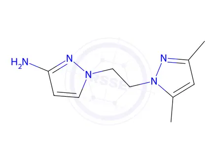 Chemical structure of 1-(2-(3,5-Dimethyl-1h-pyrazol-1-yl)ethyl)-1h-pyrazol-3-amine