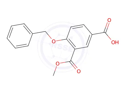 Chemical structure of 4-(Benzyloxy)-3-(methoxycarbonyl)benzoic Acid
