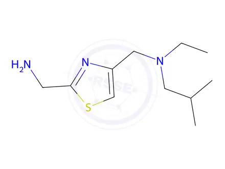 Chemical structure of n-((2-(Aminomethyl)thiazol-4-yl)methyl)-N-ethyl-2-methylpropan-1-amine