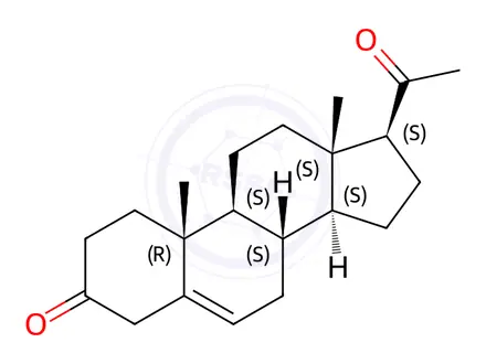 Chemical structure of Pregn-5-ene-3,20-dione