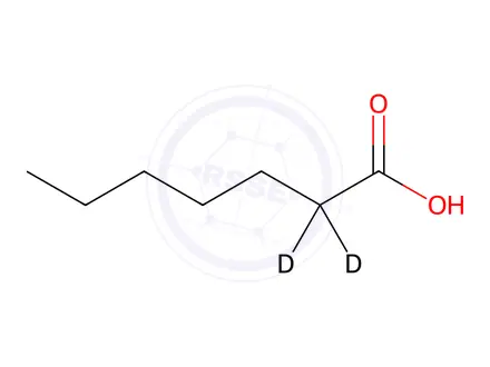 Chemical structure of Heptanoic-2,2-d2 Acid