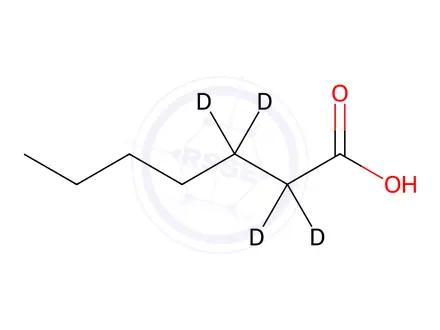 Chemical structure of Heptanoic-2,2,3,3-d4 Acid