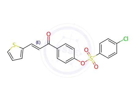 Chemical structure of 4-[(2E)-3-(Thiophen-2-yl)prop-2-enoyl]phenyl 4-chlorobenzene-1-sulfonate