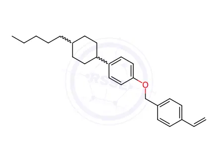 Chemical structure of Benzene, 1-ethenyl-4-[[4-(4-pentylcyclohexyl)phenoxy]methyl]-