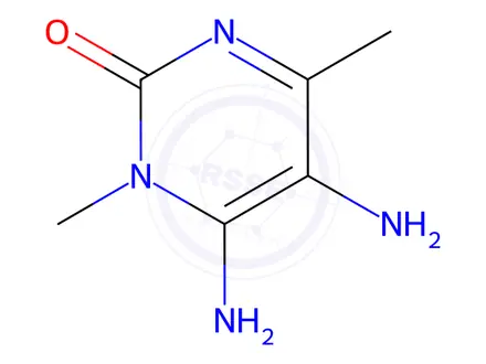 Chemical structure of 2(1H)-Pyrimidinone, 5,6-diamino-1,4-dimethyl-