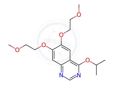 Chemical structure of 6,7-Bis(2-methoxyethoxy)-4-isopropoxyquinazoline