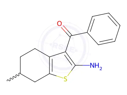 Chemical structure of 3-Benzoyl-6-methyl-4,5,6,7-tetrahydro-1-benzothiophen-2-amine