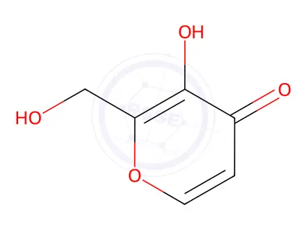Chemical structure of 3-hydroxy-2-(hydroxymethyl)-4H-pyran-4-one