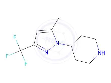 Chemical structure of 4-(5-methyl-3-(trifluoromethyl)-1h-pyrazol-1-yl)piperidine