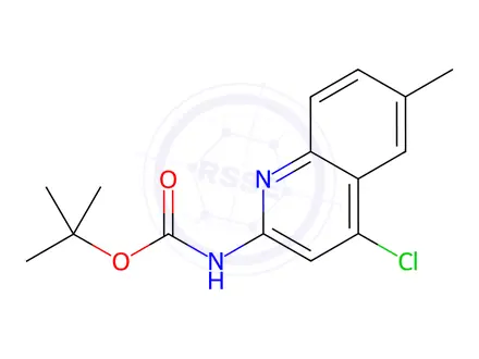 Chemical structure of Carbamic acid, (4-chloro-6-methyl-2-quinolinyl)-, 1,1-dimethylethyl ester (9CI)