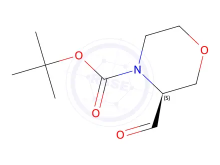 Chemical structure of (S)-3-Formyl-morpholine-4-carboxylic Acid tert-Butyl Ester