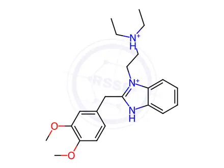Chemical structure of 1-(2-Diethylaminoethyl)-2-(3,4-dimethoxybenzyl)-benzimidazole dihydroc hloride