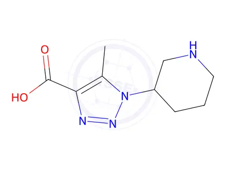 Chemical structure of 5-Methyl-1-(piperidin-3-yl)-1H-1,2,3-triazole-4-carboxylic acid